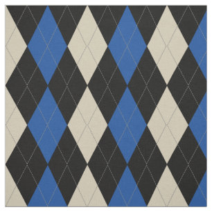 För svart kräm- Argyle mönster för marin Tyg