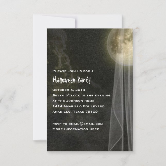 För svart liten inbjudan natthalloween fest för (Framsida)