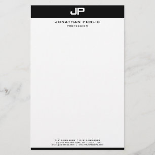 För svart modern Minimalist vitmall för kreativ Brevpapper