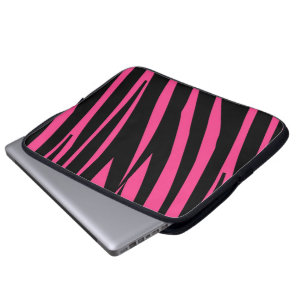 För svart rolig stilfull laptop sleeve sebrarand