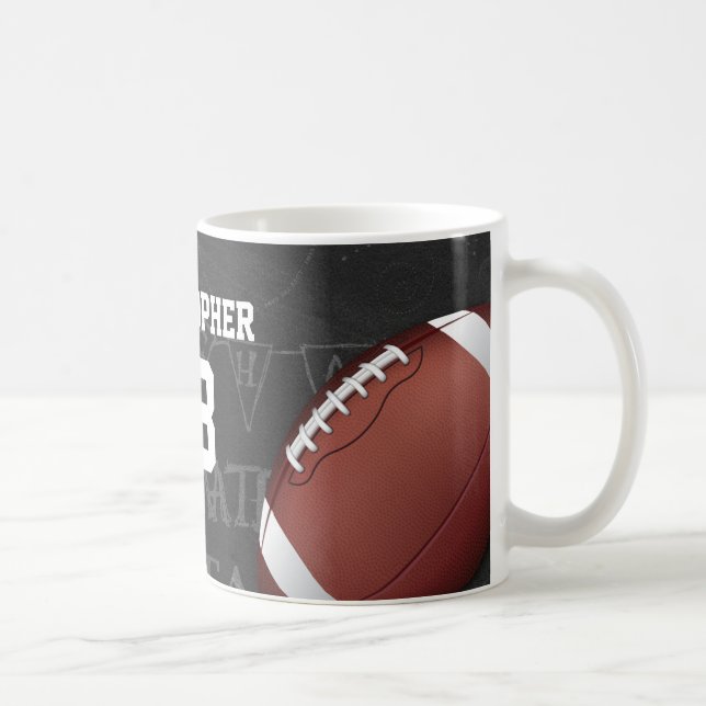 För svart tavlaamerikan för personlig fotboll kaffemugg (Höger)