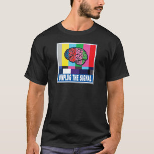 För svartT-tröja 2 "koppla från för signalera" T-shirt