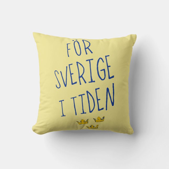 För Sverige i Tiden Dekorativ kudde, svenska motto Kudde (Framsida)