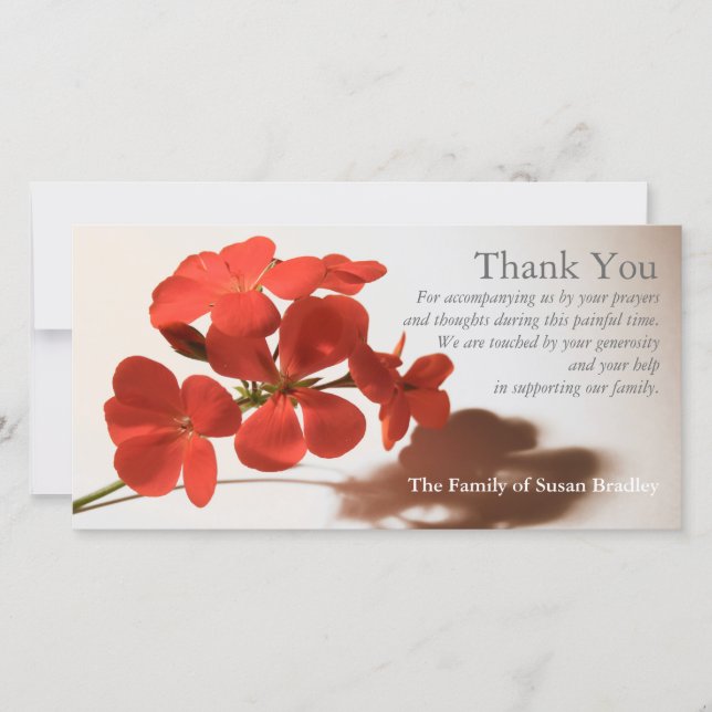 För sympatitack för pelargon 1 kort för foto (Framsida)