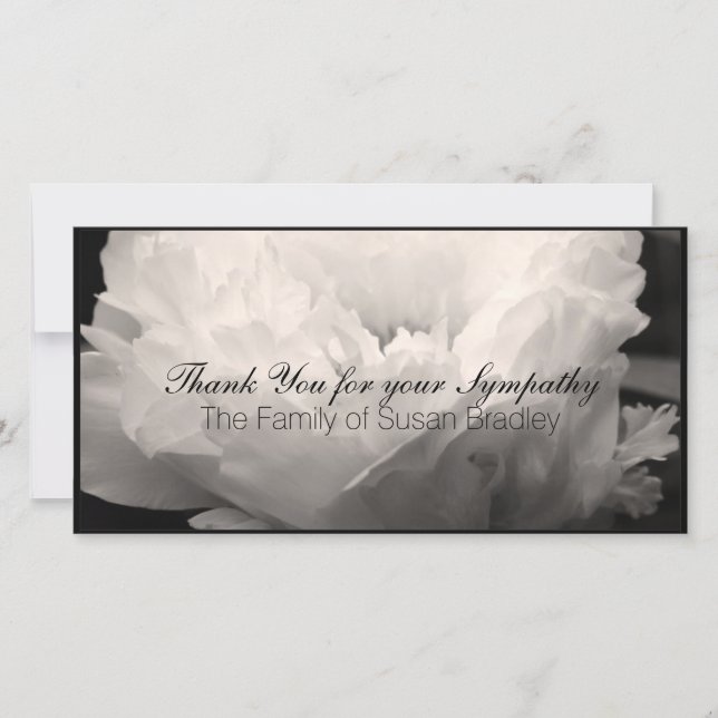 För sympatitack för pion 3 kort för foto (Framsida)
