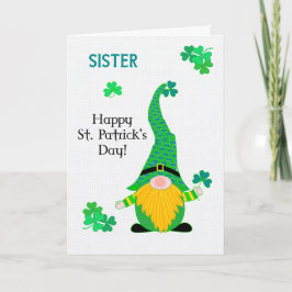 För Syster St Patrick Roligt Leprechaun Card Kort