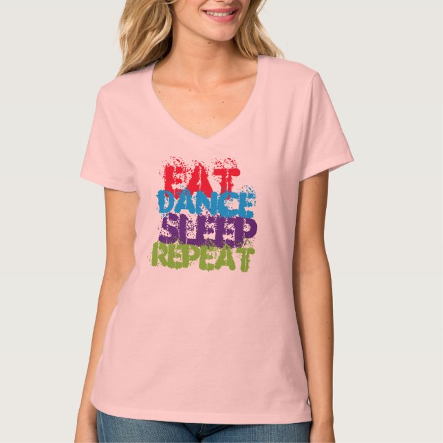 för t-skjorta för eatdancesömnrepetition rolig idé tee shirt (Framsida)