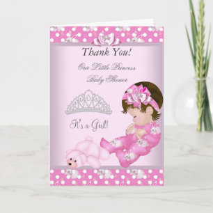 För tack kaniner för flicka för Princess baby Kort