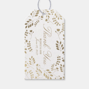 För tackgåva för Faux guld- eleganta botaniska Presentetikett
