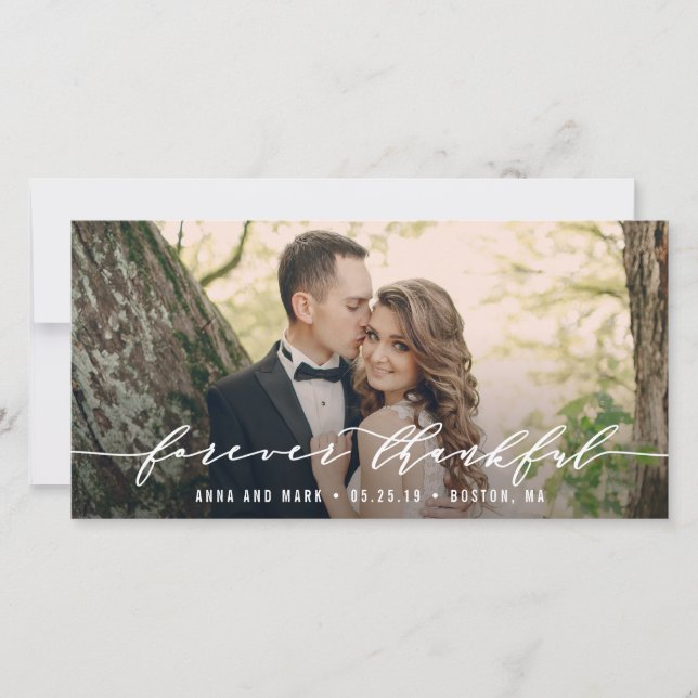 För tacksamma fotoport i Tack Bröllop Kort (Framsida)