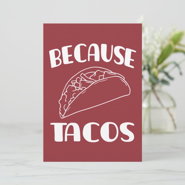 För Tacos Tack Kort (Stående Fram)