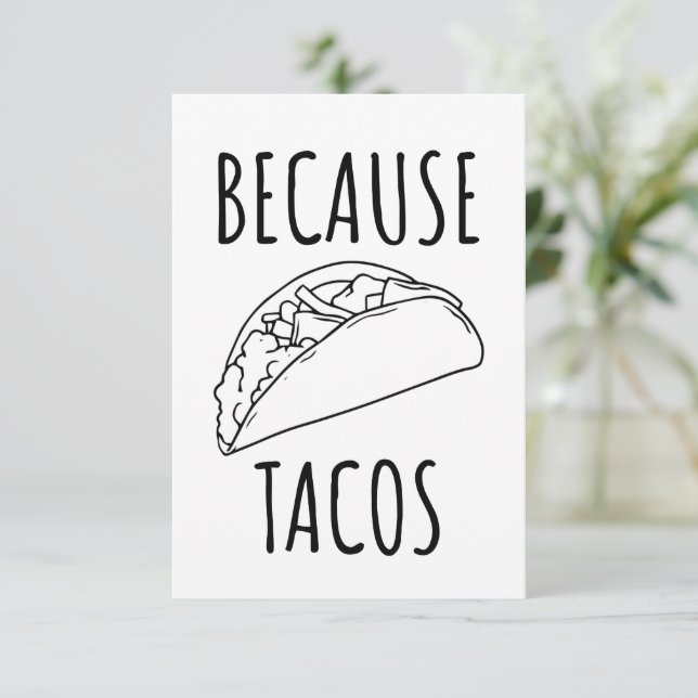 För Tacos Tack Kort (Stående Fram)