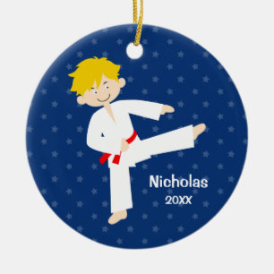 För Taekwondo för bälte för blåttstjärnor r Julgransprydnad Keramik