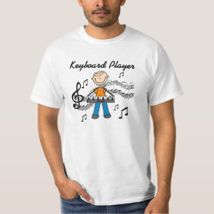 För tangentbordspelare för stick figur Male gåv T Shirt