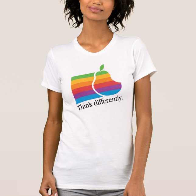 För tänka för Apple olikt - Retro skjorta parodi Tee (Framsida)