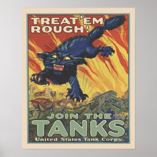 För tankkår för vintage WW2 US rekrytering för Poster