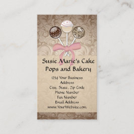 För tårtapop för elegant kakao damastast visitkort