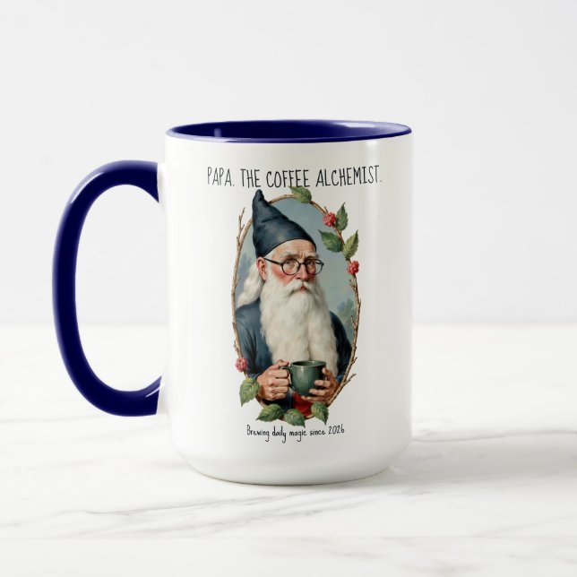 För te koffeiddotter Folklig konst Alkemist Blå mu Mugg (Vänster)