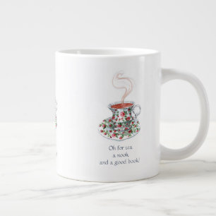 För te, nook och bra bok! - teslogan jumbo mugg