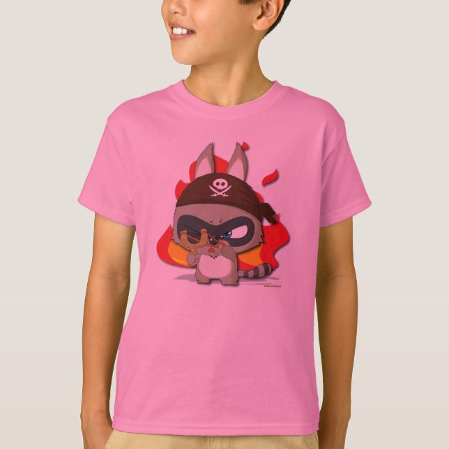 För tecknade figurerSlingshot för gullig pirat Tee Shirt (Framsida)