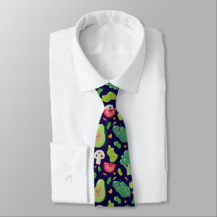För tecknadgrönsak för Vegan gulligt mönster f Slips