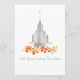 För tempelvattenfärg för LDS Oquirrh dop för Inbjudningar