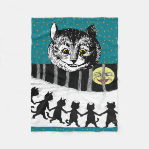 För Tenniel Wain för vintageCheshire katt konst Fleecefilt