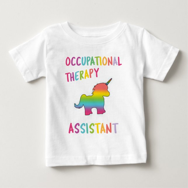 För terapiassistent för student yrkes- Unicorn OT T Shirt (Framsida)