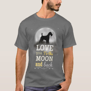 för Terrier Hund Kärlek till Måne T Shirt