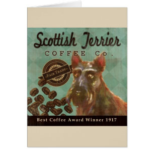 För Terrierkaffe för vintage skotsk annons, Hälsningskort