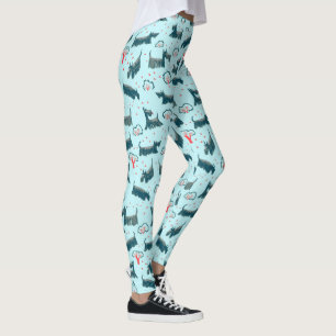 För TerrierScottie för blått Scotch husdjur fö Leggings