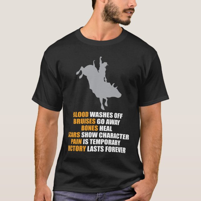 För Texas för tjurridningRodeo Cowboy för ryttare T Shirt (Framsida)