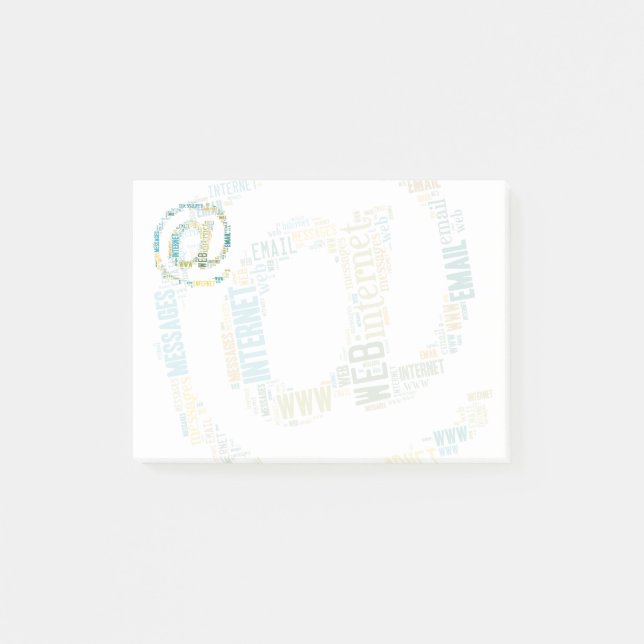 För textsymbol | för internet e-post skrivade post-it block (Framsida)