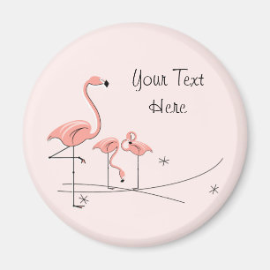 För textTrio 4 för Flamingo rosa magnet