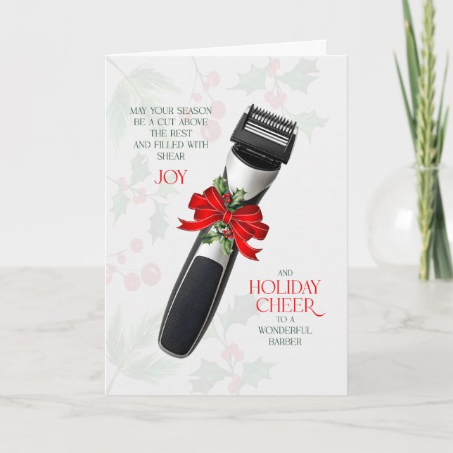 for the Barber Hair and Beard Trimmer Cheer Helgkort (Framsida)