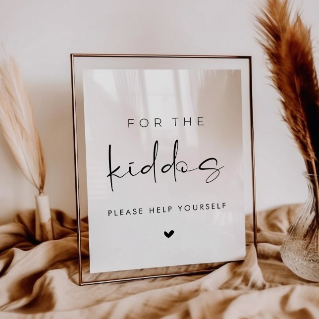 For the Kiddos Modern Wedding Kids Table Sign Poster (Skapare uppladdad)