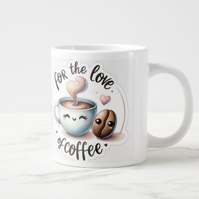 For the Love of Coffee Perfect Gift for Coffee Lov Jumbo Mugg (Höger)