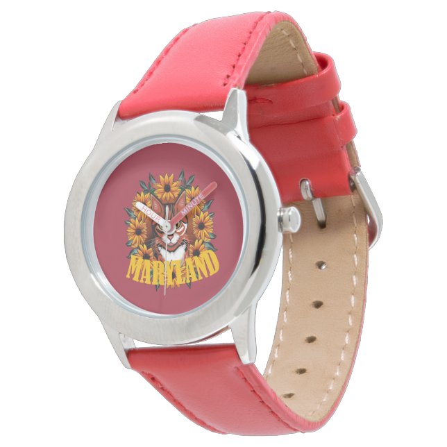 For The Love Of Maryland Calico Cat  Armbandsur (Vinklad)