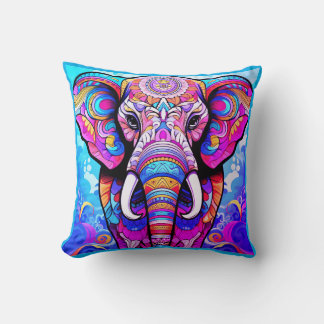For the Nursery a Colorful Elephant on a Charming Kudde