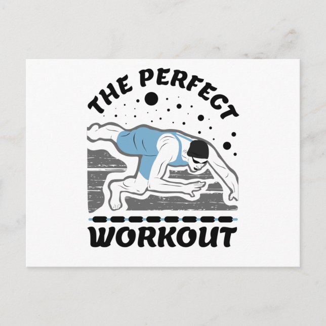 For The Swimmer - The Perfect Workout Swim Vykort (Framsida)