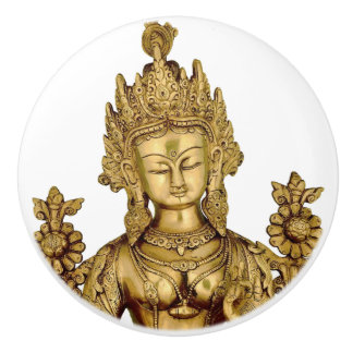 För Tibet för Tara Buddha buddistisk gudinnaYoga Knopp