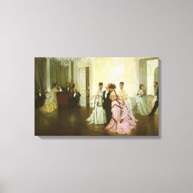 För tidigt av James Tissot, gammal viktoriansk kon Canvastryck (Framsida)