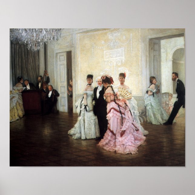 För Tidigt, av James Tissot Poster (Framsidan)