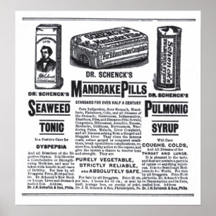 för tidningsannons för 1890 mediciner affisch