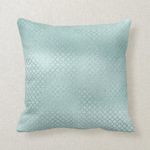 För Tiffany för Quatrefoil art décosilver Glam Kudde