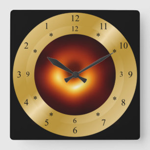 ~ för Time maskinClock~Messier 87 Galaxy~Black hål Fyrkantig Klocka