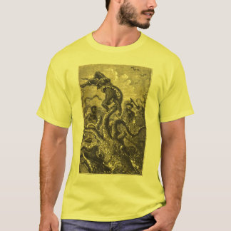 För tioarmad bläckfiskhav för vintage jätte- tee