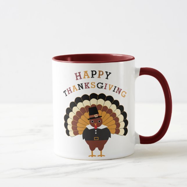 För tom för happy thanksgiving gullig mugg för (Höger)