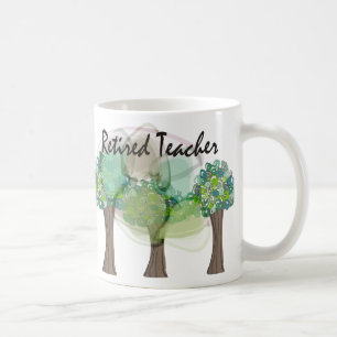 För träddesign för pensionerad lärare Artsy g Kaffemugg
