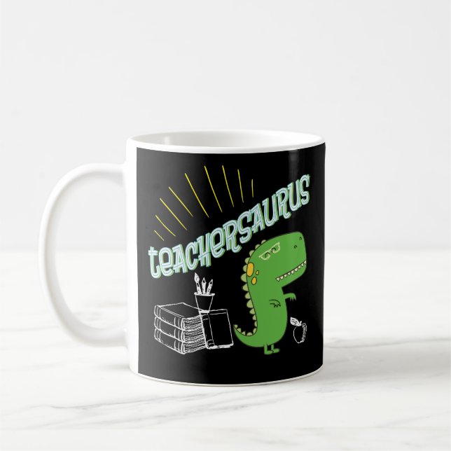 För TRex för Teachersaurus Dinosaurlärare mugg (Vänster)